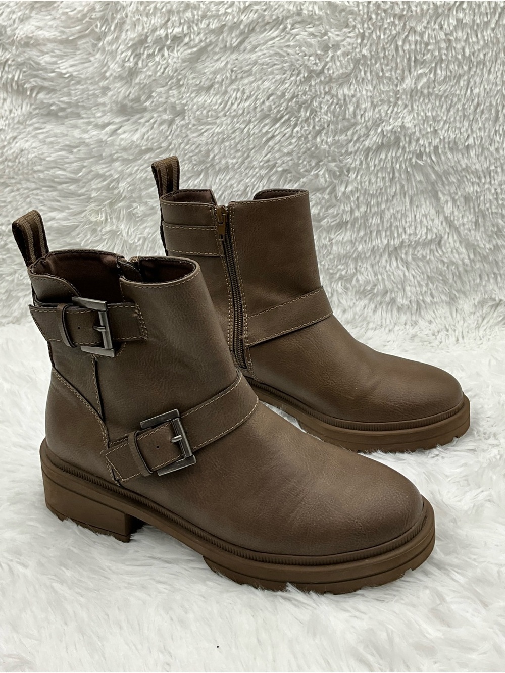 Rocket Dog Boots Size 9 Brown Moto Ankle Boots Buckle Strap Woman’s
